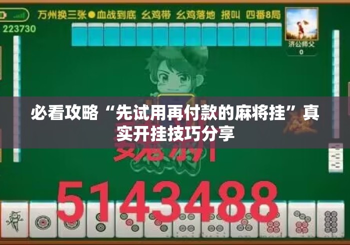 必看攻略“先试用再付款的麻将挂”真实开挂技巧分享