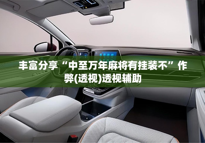丰富分享“中至万年麻将有挂装不”作弊(透视)透视辅助