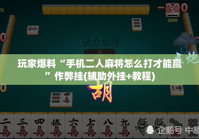 玩家爆料“手机二人麻将怎么打才能赢”作弊挂(辅助外挂+教程)
