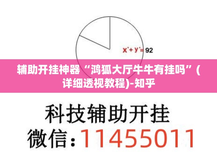 辅助开挂神器“鸿狐大厅牛牛有挂吗”(详细透视教程)-知乎
