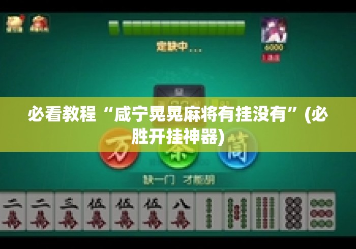 必看教程“咸宁晃晃麻将有挂没有”(必胜开挂神器)