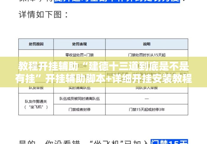 教程开挂辅助“建德十三道到底是不是有挂”开挂辅助脚本+详细开挂安装教程