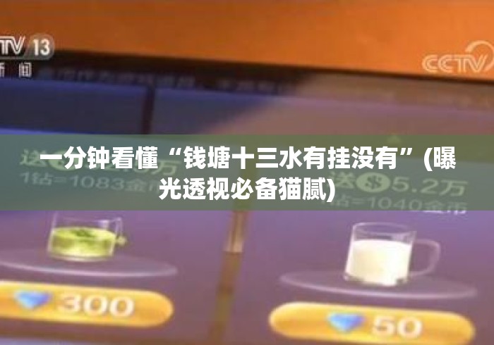 一分钟看懂“钱塘十三水有挂没有	”(曝光透视必备猫腻)