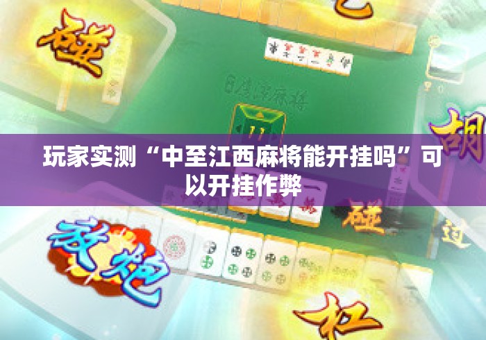 玩家实测“中至江西麻将能开挂吗”可以开挂作弊