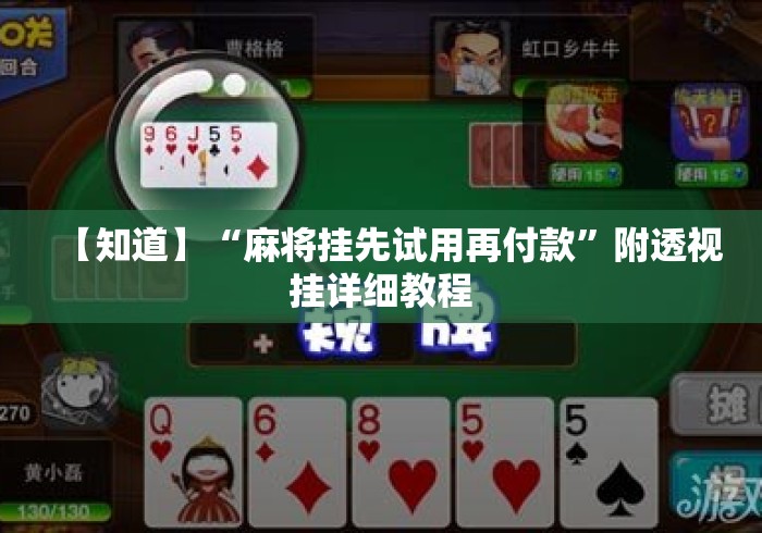 【知道】“麻将挂先试用再付款”附透视挂详细教程