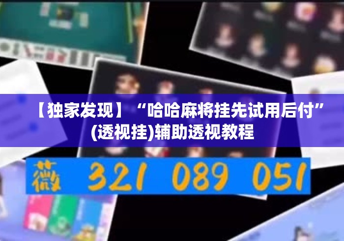 【独家发现】“哈哈麻将挂先试用后付”(透视挂)辅助透视教程