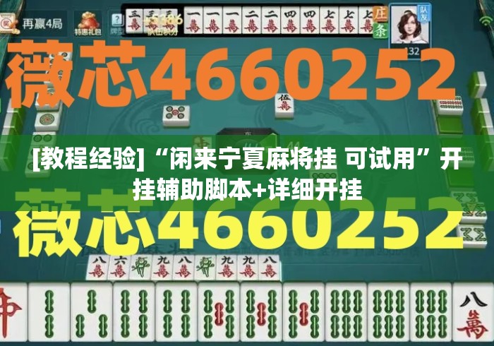 [教程经验]“闲来宁夏麻将挂 可试用”开挂辅助脚本+详细开挂