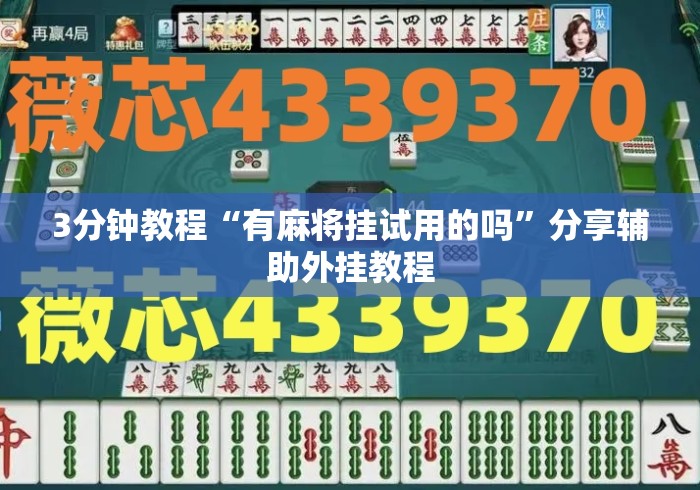 3分钟教程“有麻将挂试用的吗	”分享辅助外挂教程