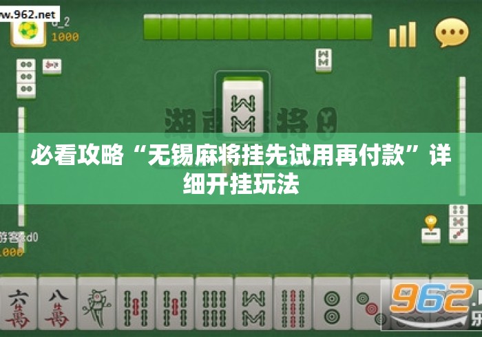 必看攻略“无锡麻将挂先试用再付款”详细开挂玩法