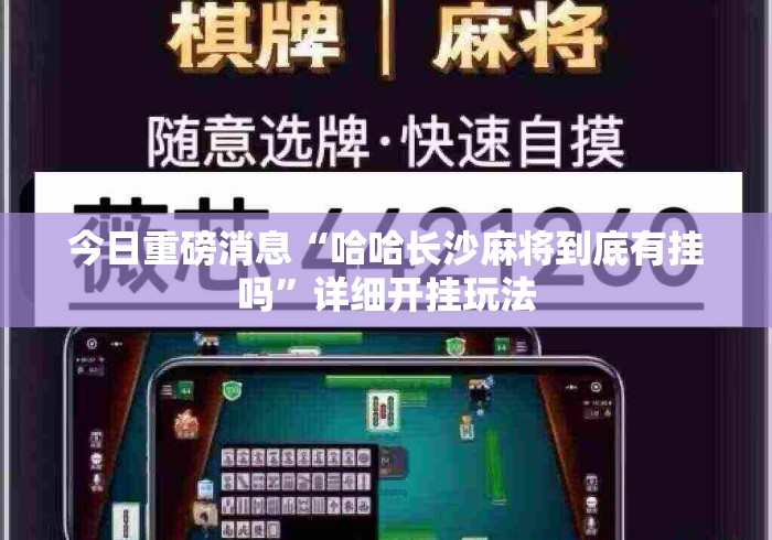 今日重磅消息“哈哈长沙麻将到底有挂吗”详细开挂玩法
