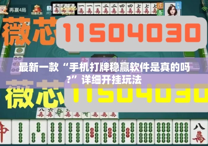 最新一款“手机打牌稳赢软件是真的吗?	”详细开挂玩法
