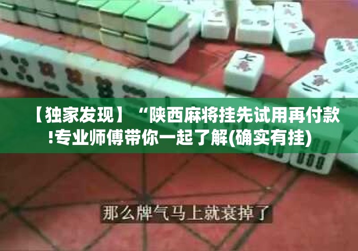 【独家发现】“陕西麻将挂先试用再付款!专业师傅带你一起了解(确实有挂) 【独家发现】“陕西麻将挂先试用再付款!专业师傅带你一起了解(确实有挂)