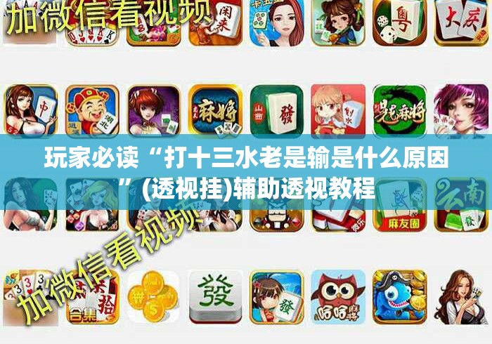 玩家必读“打十三水老是输是什么原因”(透视挂)辅助透视教程