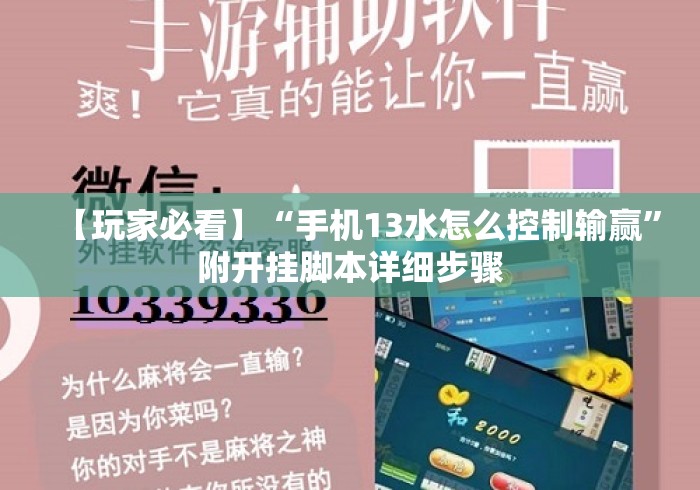 【玩家必看】“手机13水怎么控制输赢”附开挂脚本详细步骤