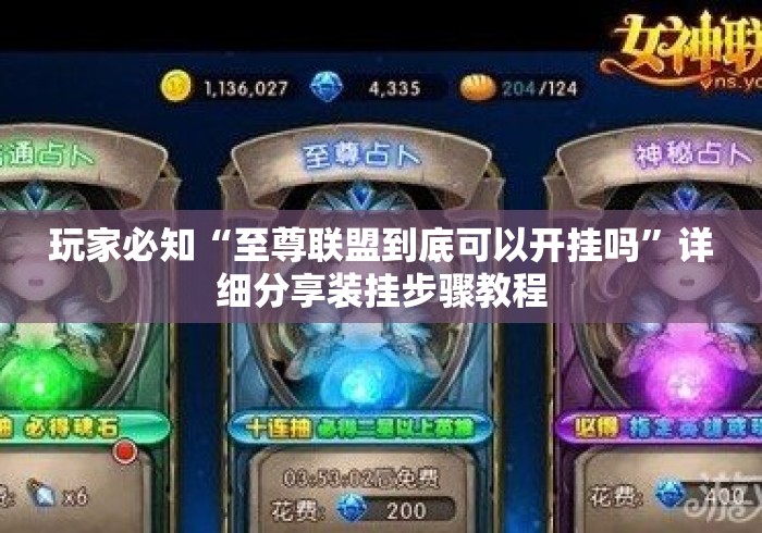 玩家必知“至尊联盟到底可以开挂吗	”详细分享装挂步骤教程