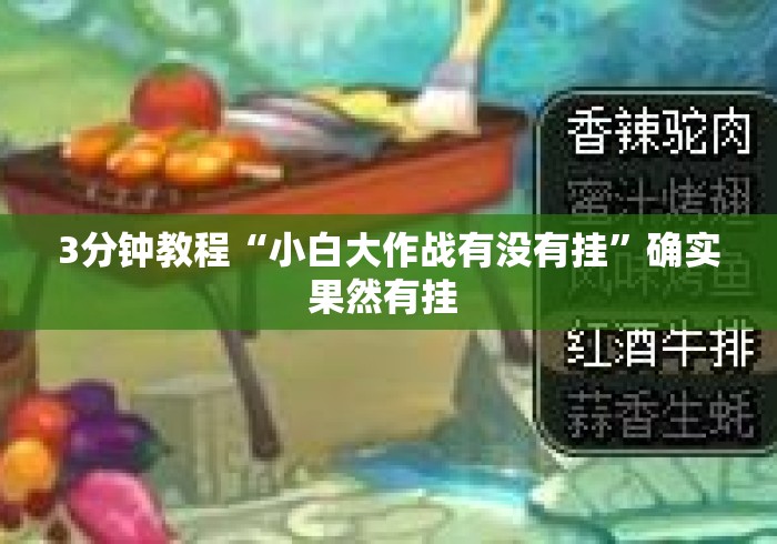 3分钟教程“小白大作战有没有挂”确实果然有挂 
