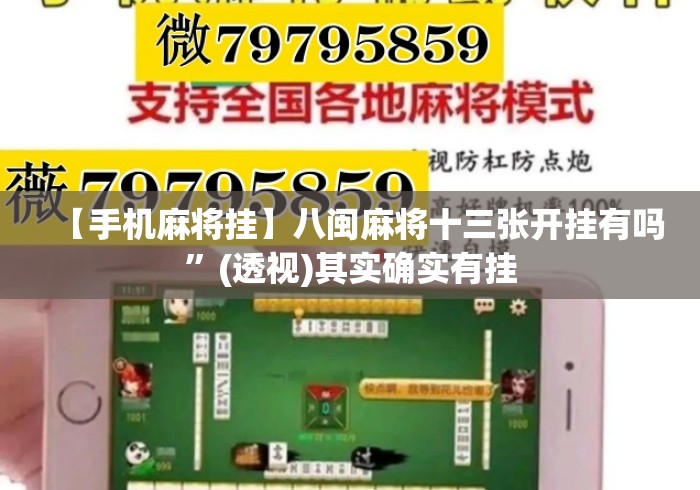 【手机麻将挂】八闽麻将十三张开挂有吗”(透视)其实确实有挂