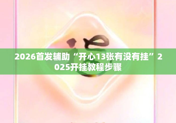 2026首发辅助“开心13张有没有挂	”2025开挂教程步骤