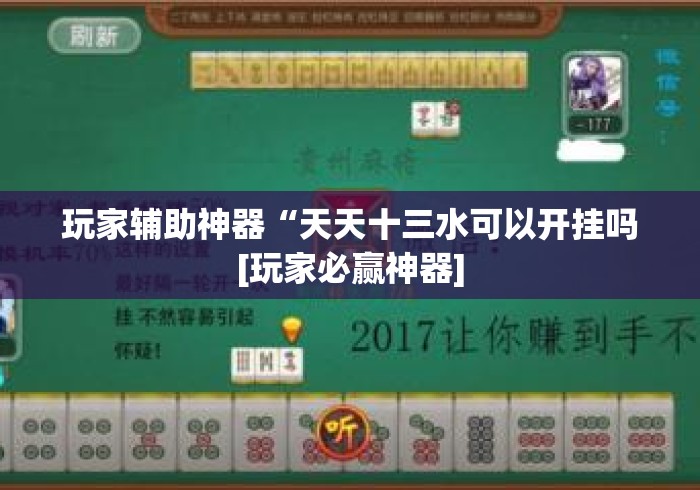 玩家辅助神器“天天十三水可以开挂吗[玩家必赢神器]
