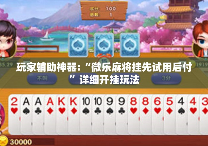 玩家辅助神器:“微乐麻将挂先试用后付”详细开挂玩法
