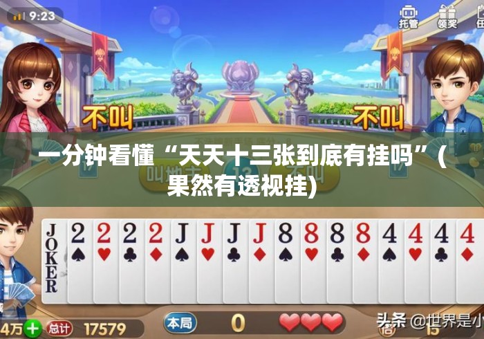 一分钟看懂“天天十三张到底有挂吗”(果然有透视挂)