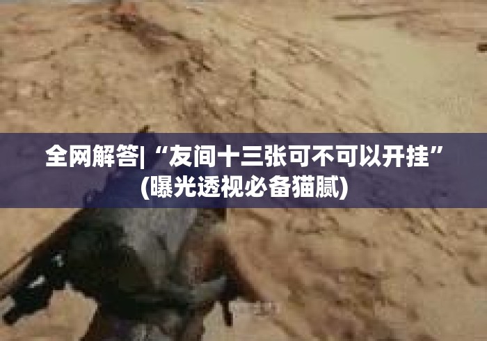 全网解答|“友间十三张可不可以开挂	”(曝光透视必备猫腻)