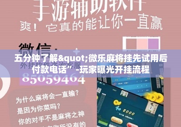 五分钟了解"微乐麻将挂先试用后付款电话”-玩家曝光开挂流程
