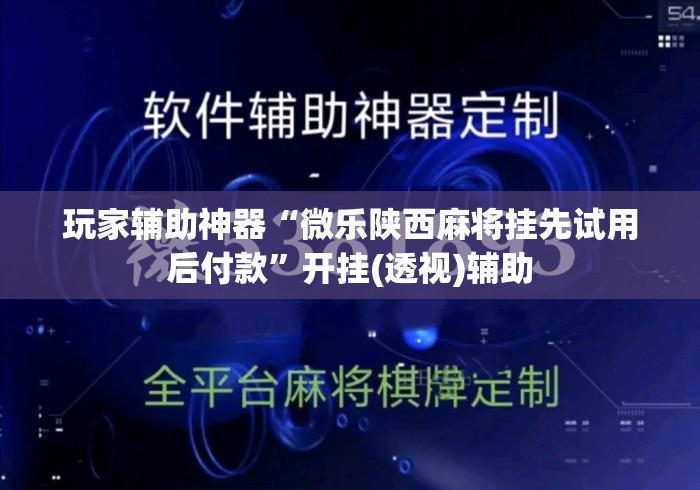 玩家辅助神器“微乐陕西麻将挂先试用后付款	”开挂(透视)辅助