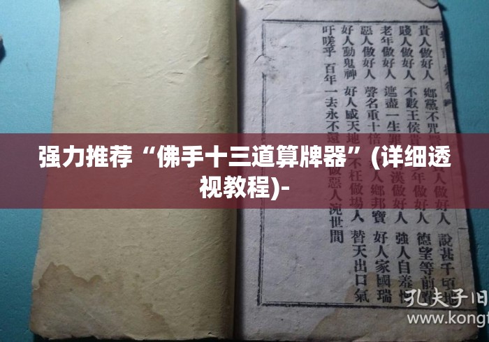 强力推荐“佛手十三道算牌器”(详细透视教程)-