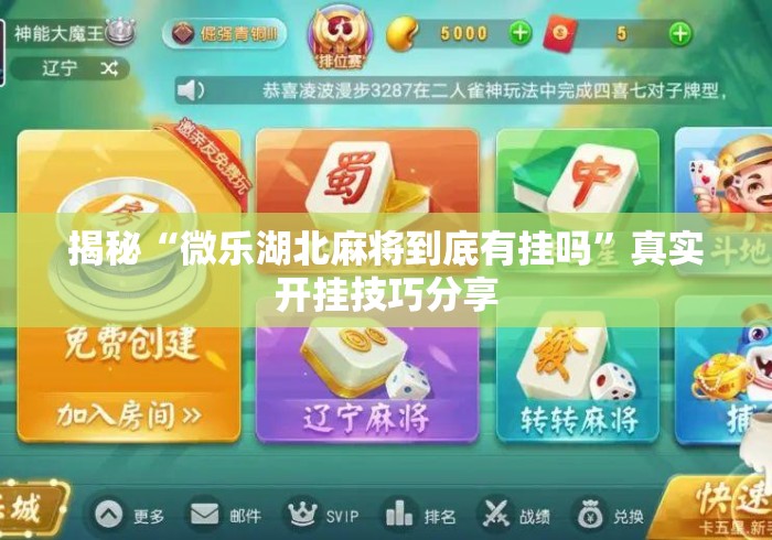 揭秘“微乐湖北麻将到底有挂吗”真实开挂技巧分享