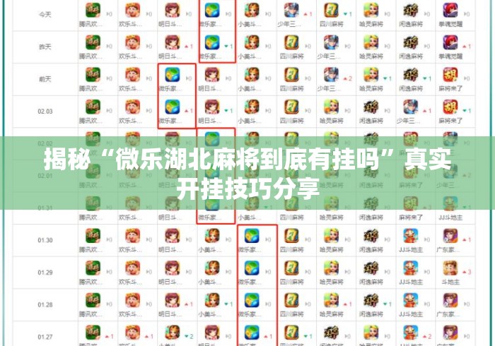 揭秘“微乐湖北麻将到底有挂吗”真实开挂技巧分享