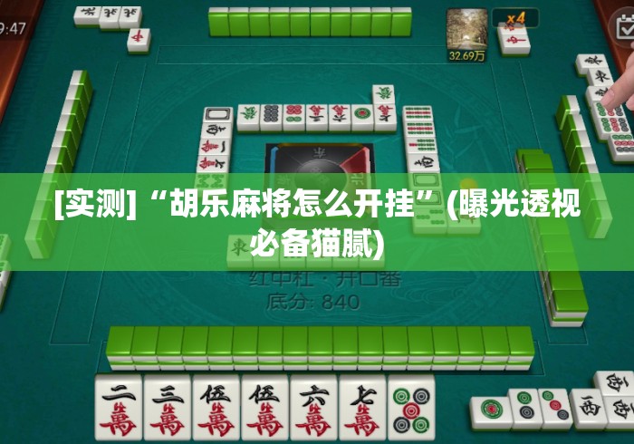 [实测]“胡乐麻将怎么开挂	”(曝光透视必备猫腻)