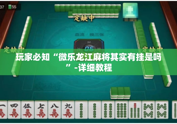 玩家必知“微乐龙江麻将其实有挂是吗	”-详细教程