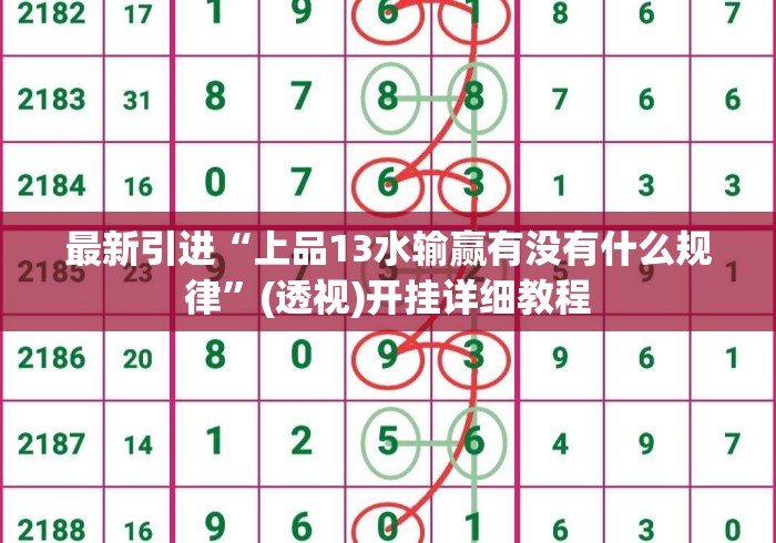 最新引进“上品13水输赢有没有什么规律	”(透视)开挂详细教程