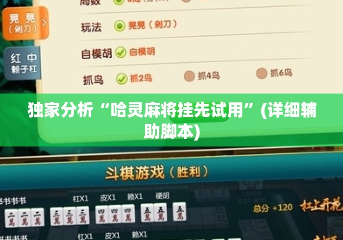 独家分析“哈灵麻将挂先试用”(详细辅助脚本)