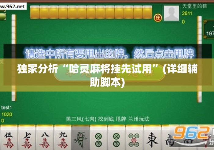 独家分析“哈灵麻将挂先试用”(详细辅助脚本)