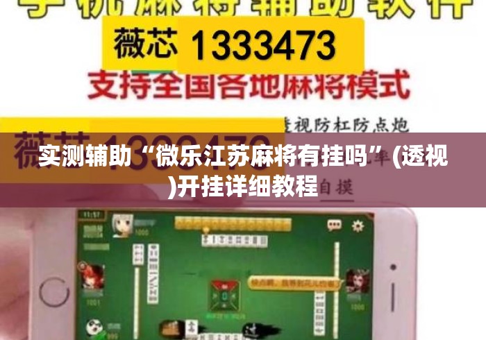 实测辅助“微乐江苏麻将有挂吗	”(透视)开挂详细教程