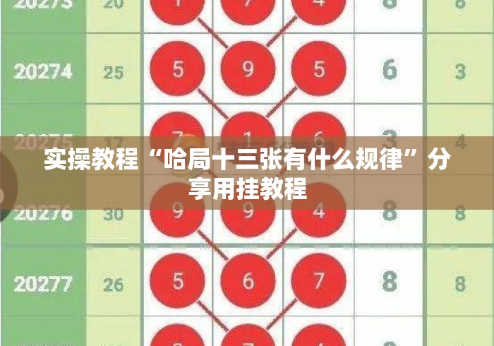 实操教程“哈局十三张有什么规律	”分享用挂教程