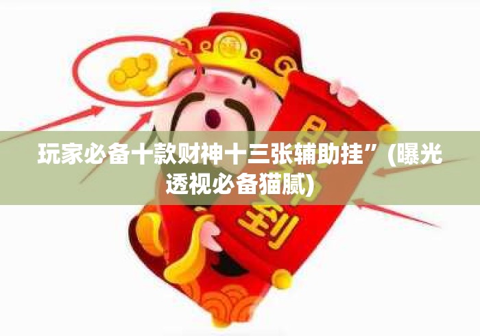 玩家必备十款财神十三张辅助挂”(曝光透视必备猫腻)