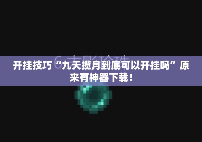 开挂技巧“九天揽月到底可以开挂吗	”原来有神器下载！