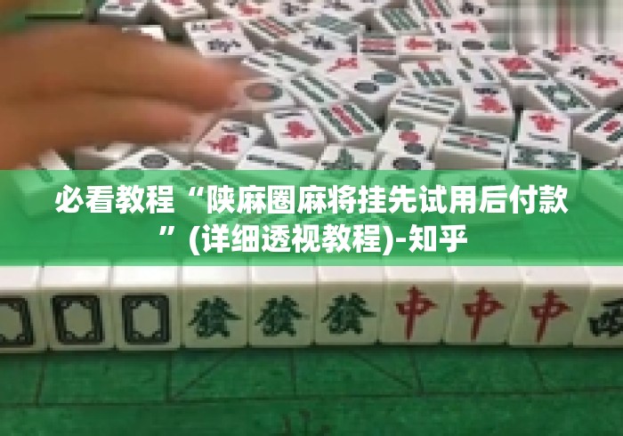 必看教程“陕麻圈麻将挂先试用后付款”(详细透视教程)-知乎