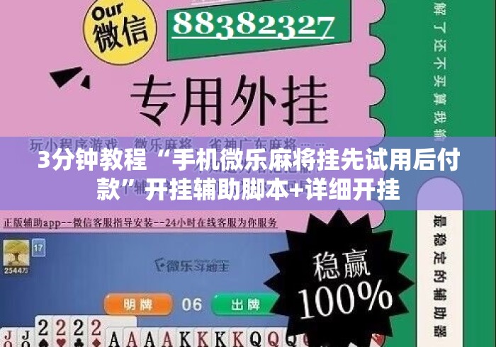 3分钟教程“手机微乐麻将挂先试用后付款	”开挂辅助脚本+详细开挂