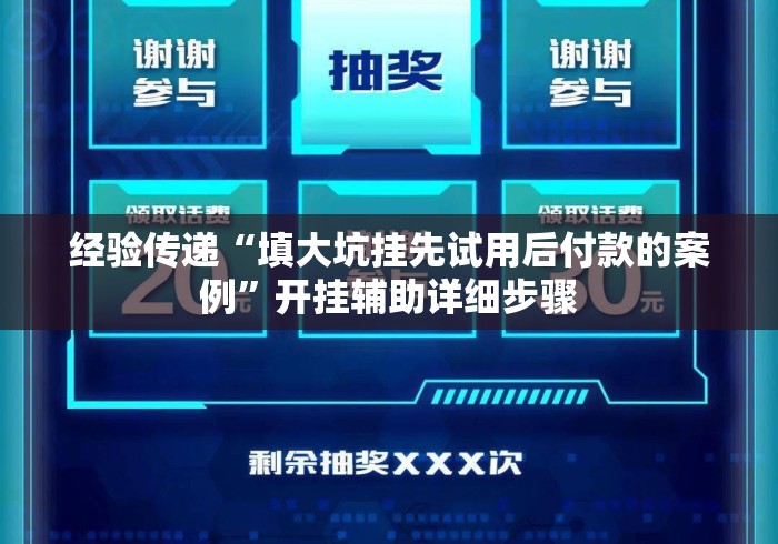 经验传递“填大坑挂先试用后付款的案例”开挂辅助详细步骤