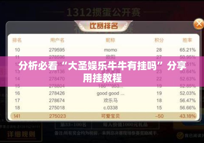 分析必看“大圣娱乐牛牛有挂吗	”分享用挂教程