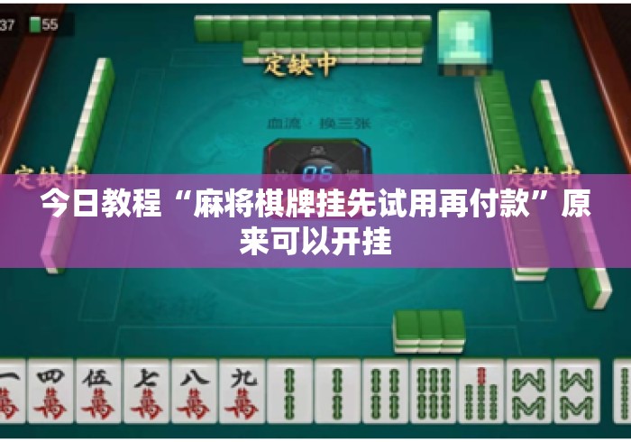 今日教程“麻将棋牌挂先试用再付款”原来可以开挂