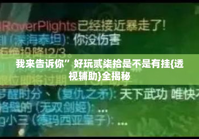 我来告诉你	”好玩贰柒拾是不是有挂{透视辅助}全揭秘