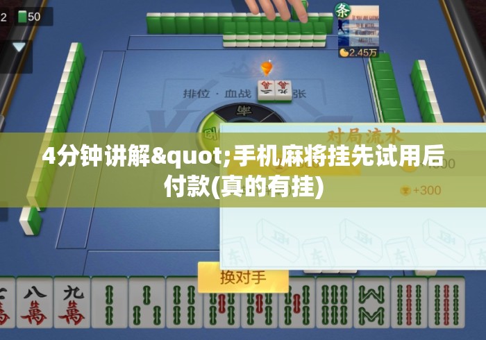 4分钟讲解"手机麻将挂先试用后付款(真的有挂) 4分钟讲解"手机麻将挂先试用后付款(真的有挂)