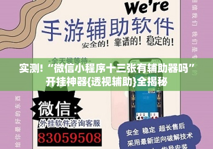 实测!“微信小程序十三张有辅助器吗	”开挂神器{透视辅助}全揭秘