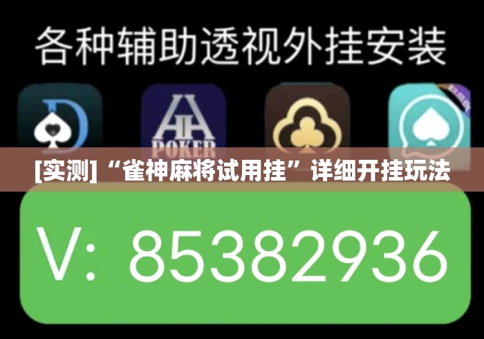 [实测]“雀神麻将试用挂	”详细开挂玩法