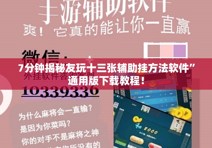 7分钟揭秘友玩十三张辅助挂方法软件	”通用版下载教程！